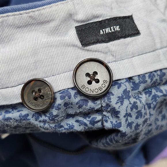 Bonobos Pants Mens 34x32 Blue Athletic Fit Chino Stretch Flat Front Actual 34X29 - Picture 14 of 16